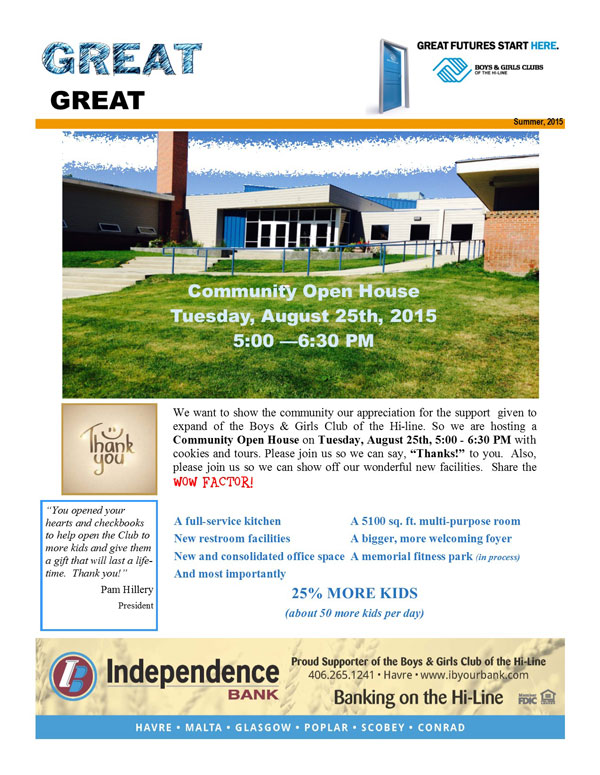 Current Great Expectations Newsletter pg 1