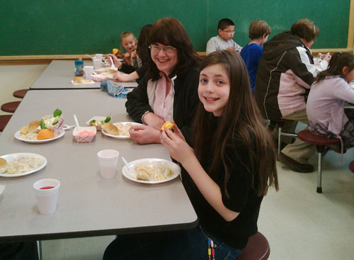 Dinner is being served at the Club